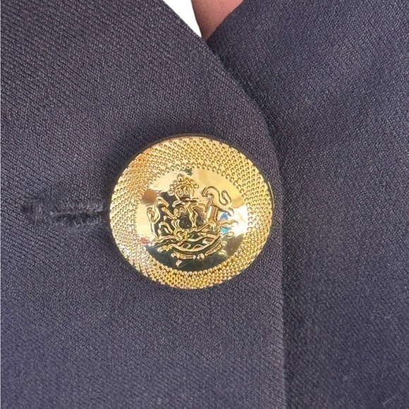 A.U.W. Women's Dark Blue gold Buttoned Vest size large - Picture 4 of 5